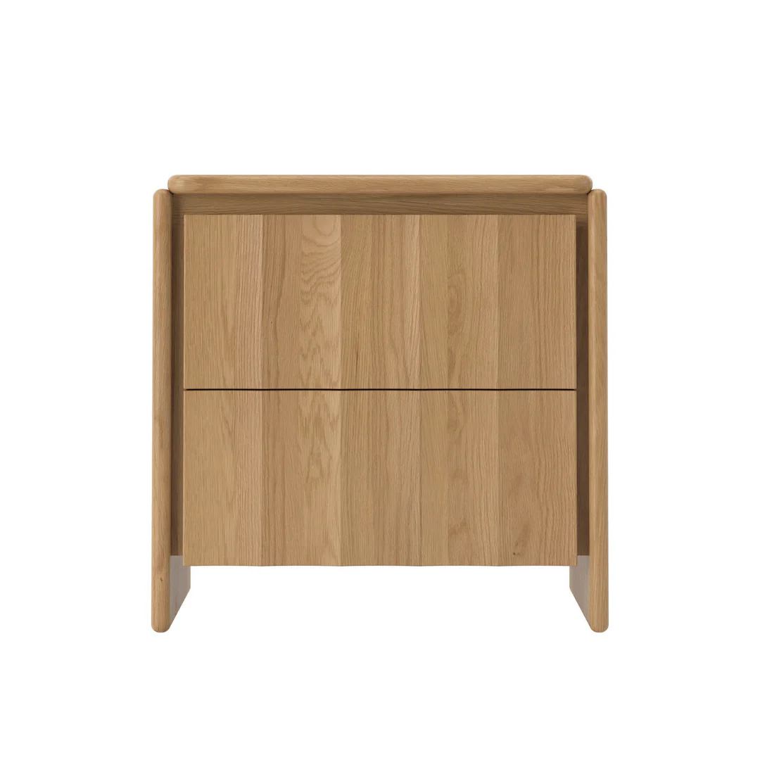 Natural Oak Bedside Table with Soft Close for Bedroom
