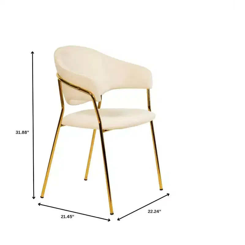 Upholstered Dining Chair Set of 2 Velvet Camelback Stainless Steel Legs 330 lbs