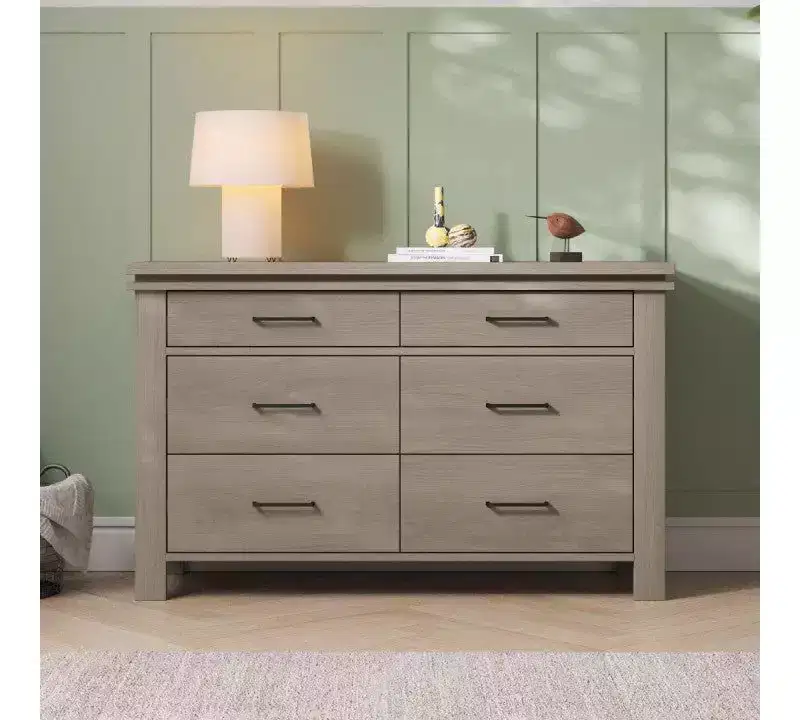 Child Craft Denman Crib, Dresser, Chest, and Nightstand 4-Piece Nursery Set, Grows with Your Baby