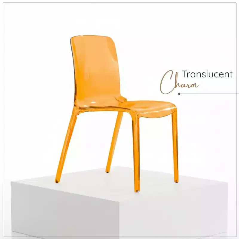 Clear Acrylic Dining Chair Set of 2 Stackable Waterfall Edge Lightweight 275 lbs