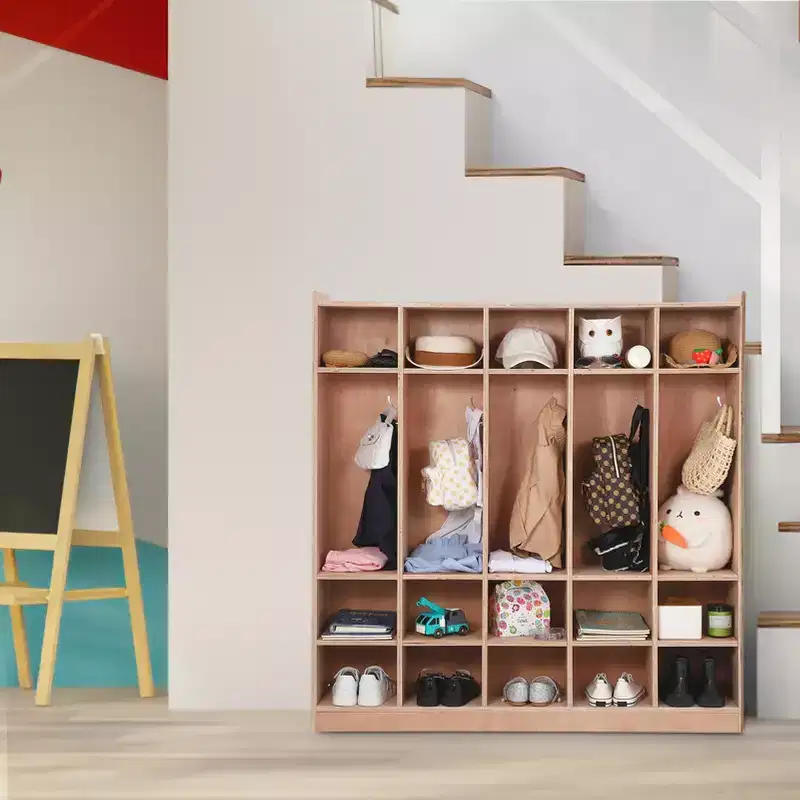 Open Storage Shelves & Freestanding Floor Cabinet with 2 Doors, 47x11.7x26.5