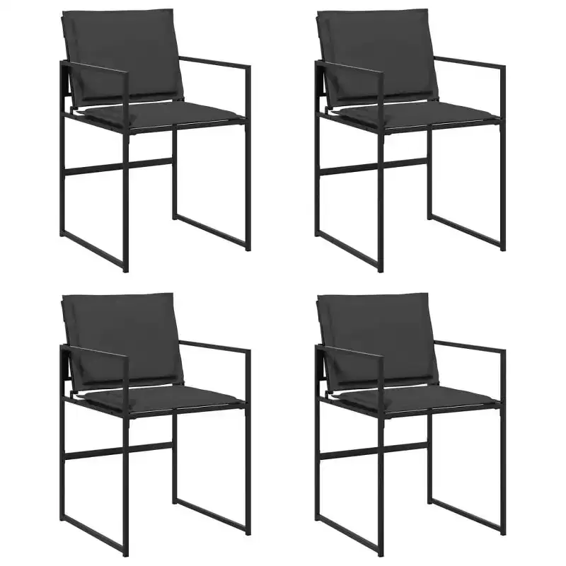 vidaXL Garden Chair Set of 4 Black and Dark Grey