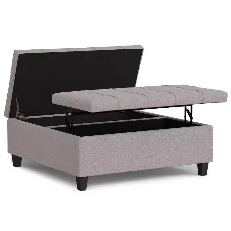 Elliot Large Square Coffee Table Storage Ottoman
