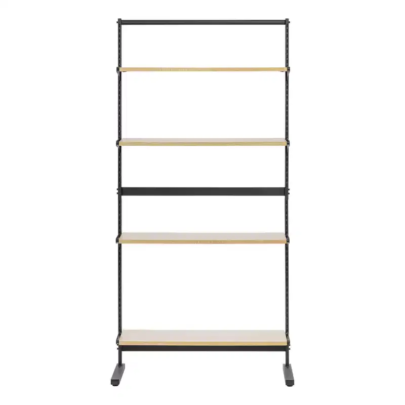 IRIS 5 Shelf Organization Rack with Storage Adjustable Shelves: Freestanding Metal Garment Rack, Closet Organizer, Black
