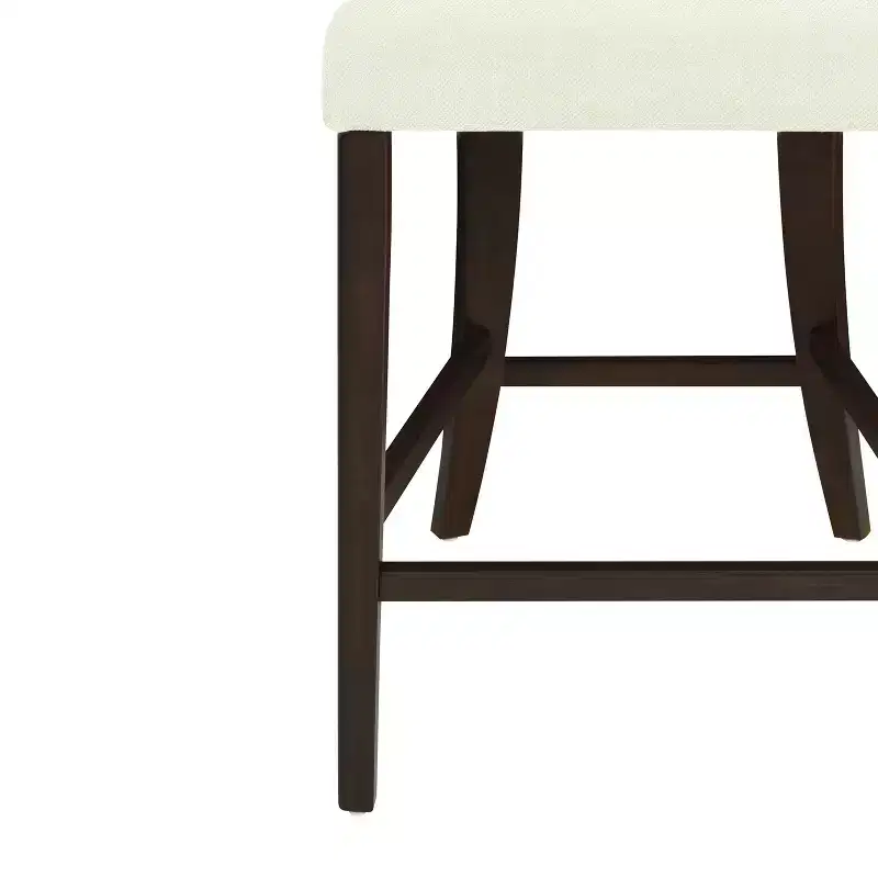 Christopher Knight Home Imamu Rubberwood Upholstered Counter Stools with Curved Open Back (Set of 2)