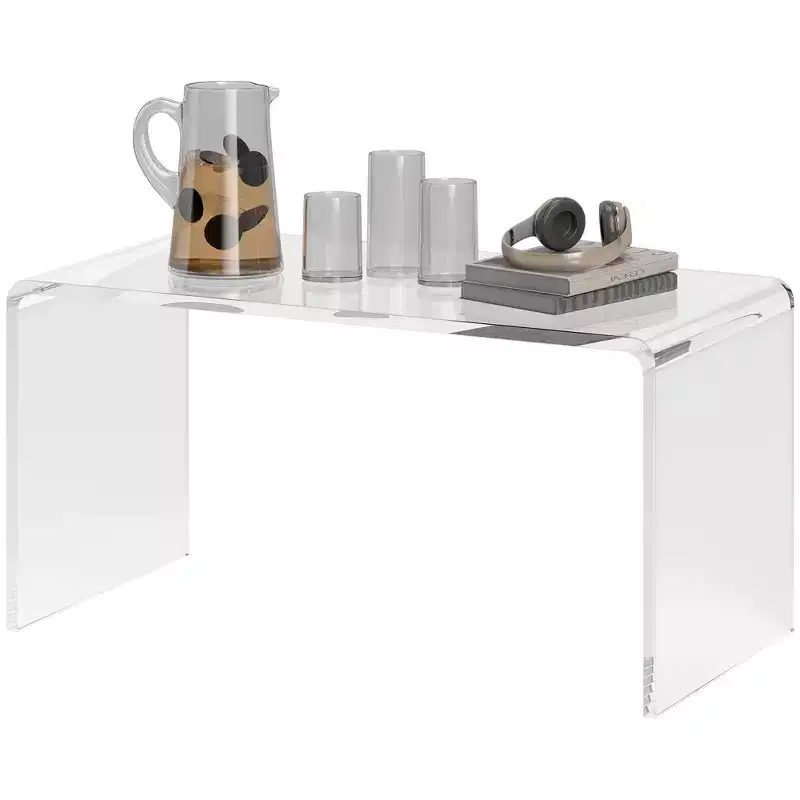 Rectangle All Acrylic 15mm Thick Waterfall Coffee Table, Clear