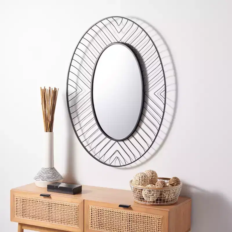 Tanra Mirror - 26.8 x 36.5 - MRR1043 - Black - Safavieh