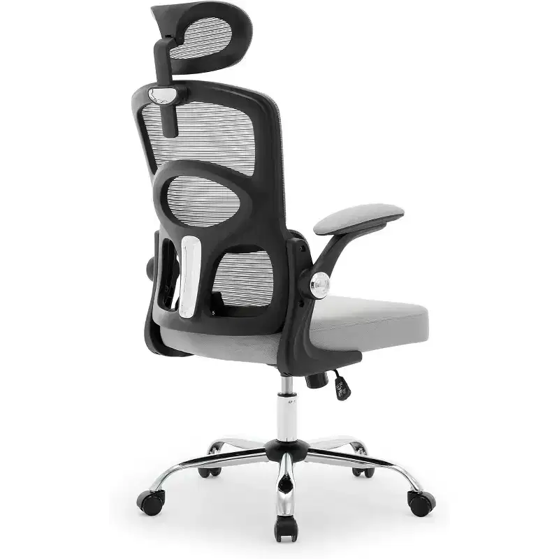 COZONY Ergonomic Desk Chair - Home Mesh Office Desk Chair with Wheels, High-Back Computer Gaming Chair with Adjustable Headrest for Home, Office, Gray