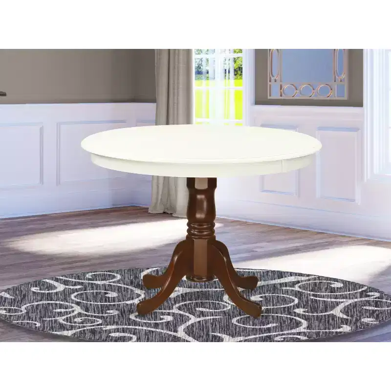HomeStock Table 42 diameter Round Table, Black/Cherry