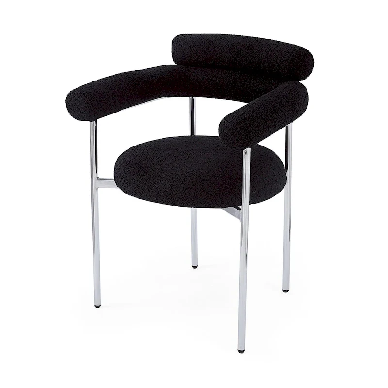 Naci Modern Fabric Arm Dining Chairs with Metal legs by Christopher Knight Home