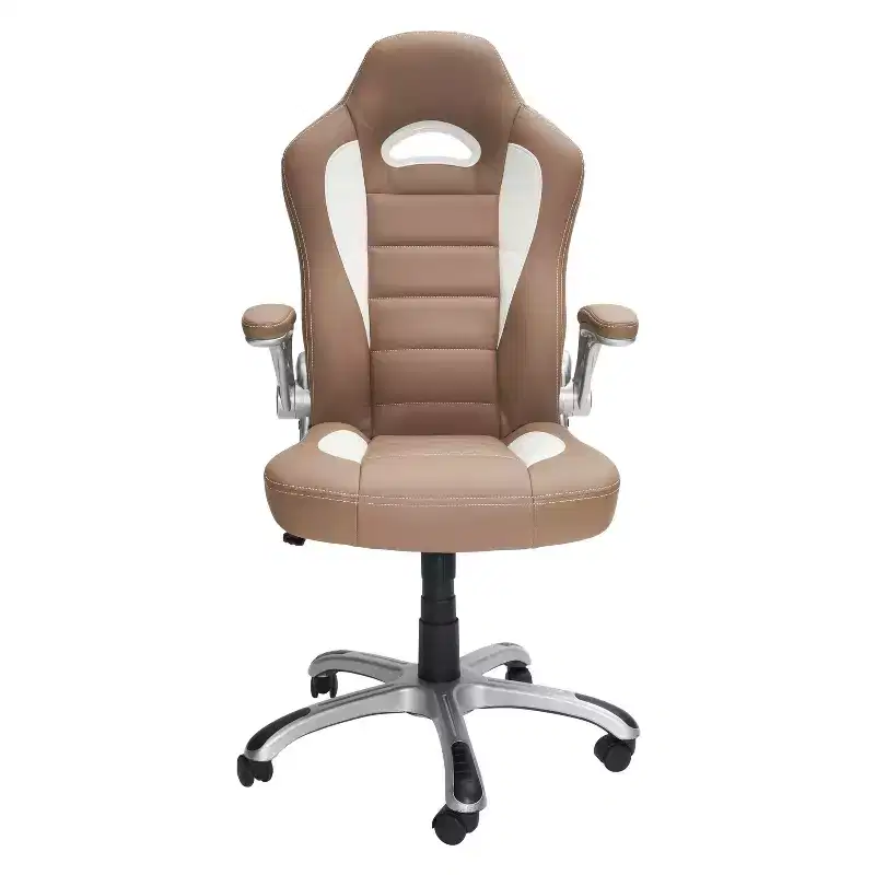 Sport Race Executive Chair: Ergonomic, Swivel, Adjustable Armrests, PU Leather