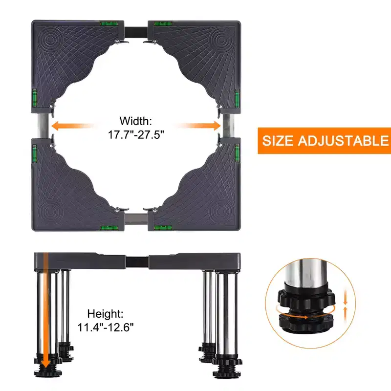 Unique Bargains 4 Strong Feet Multi-Functional Adjustable Mini Fridge Stands