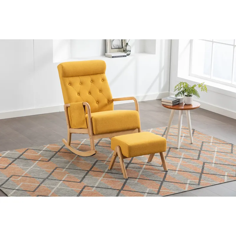 Rocking Armchair With Ottoman for Living Room
