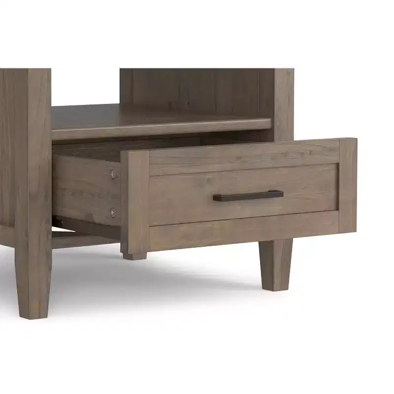 SOLID WOOD 20 inch Wide Rectangle Transitional End Table