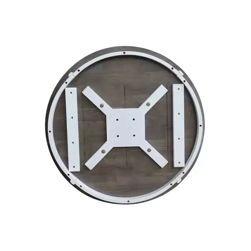 29" Dining Height Ronin Round Pedestal Table White/Heather Gray - International Concepts: Solid Wood, Small Space