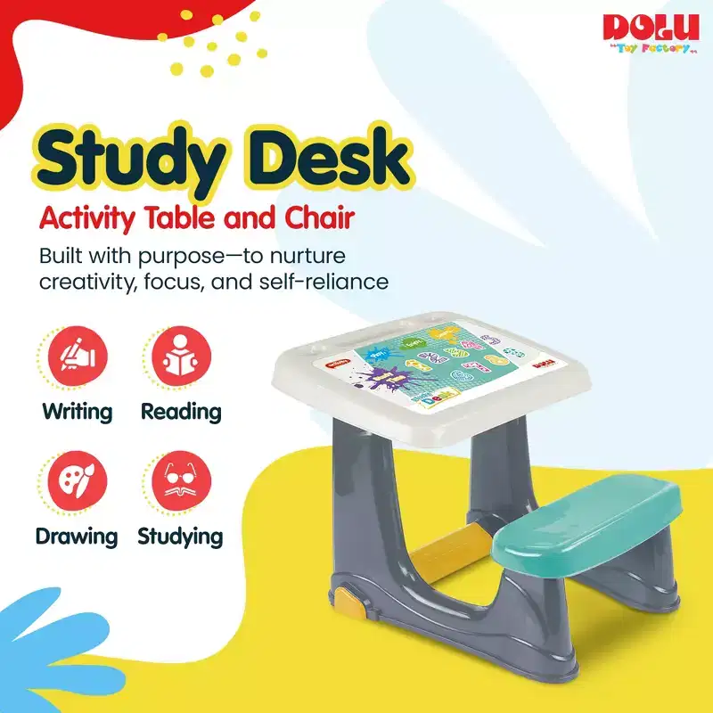 Childrens Study Desk Kids Activity Table, Chair, and Footrest, Multicolor
