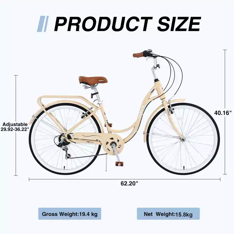 Zeus & Ruta 24-Inch Ladies' Bicycle with 7-Speed and Steel Frame