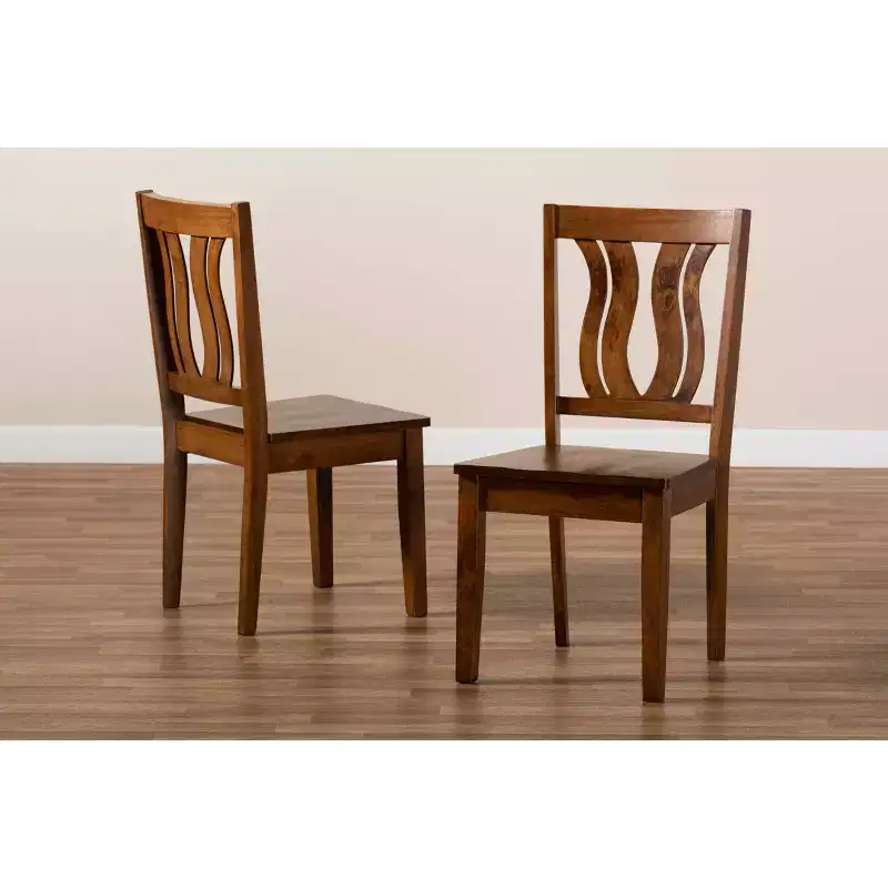 2pc Fenton Wood Dining Chair Set - Baxton Studio