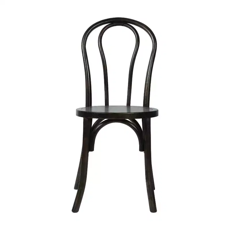 Emma and Oliver Set of 2 Solid Wood Thonet Style Stack Dining Chairs