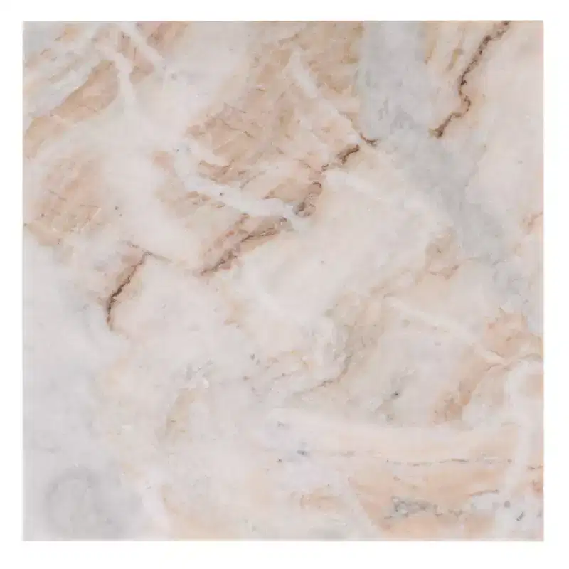 Macklyn Square Marble Top Accent Table - SFV5768 - Light Brown/Black - Safavieh Couture