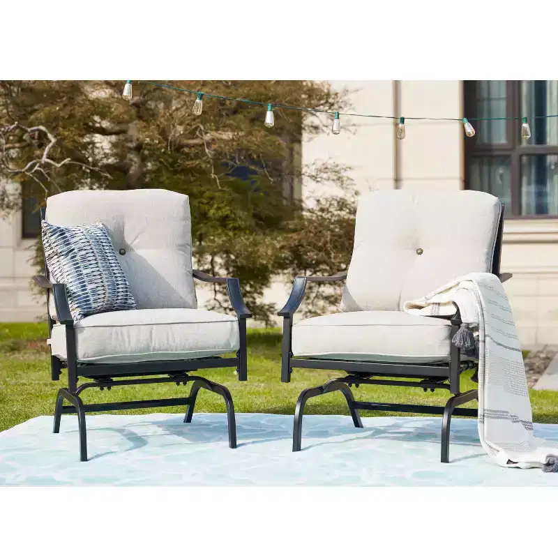 2pk Steel Patio Accent Chairs - Lokatse