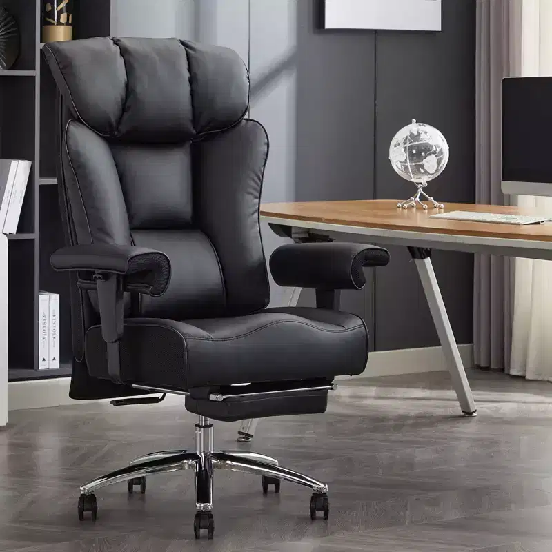 Ergonomic Office Chair 450LBS with Foot Rest, High Back PU Leather Executive Chair with Lumbar Support and Adjustable Armrests