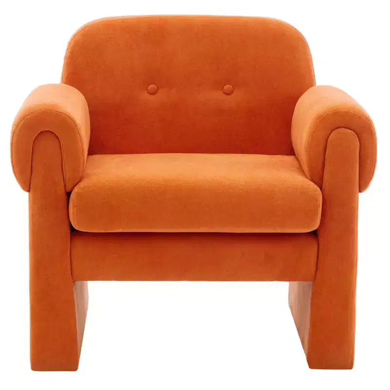 Fluffy Cloud Upholstered Accent Armchair Set of 2 Velvet Ergonomic Bedroom Reading Chair