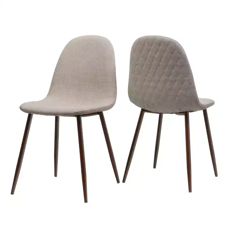 GDFStudio Amnesty Mid Century Upholstered Iron Frame Dining Chairs (Set of 2)