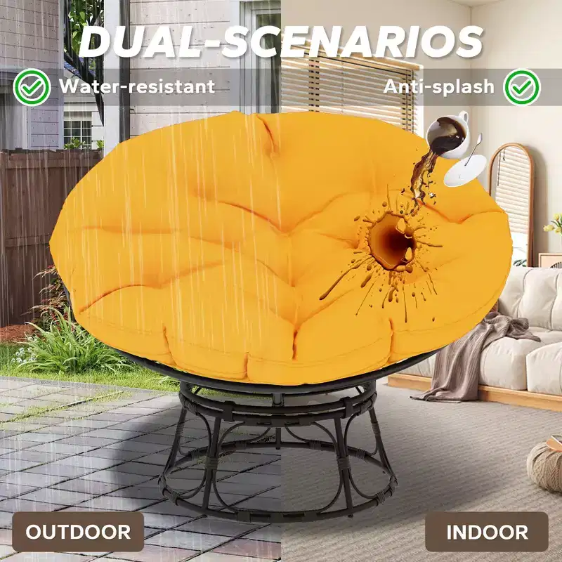 Papasan Patio Chair with Cushions