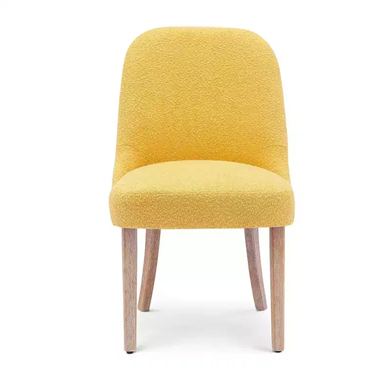 Mid-Century Modern Boucle Upholstered Dining Chair, Set of 6, Water-Resistant Fabric