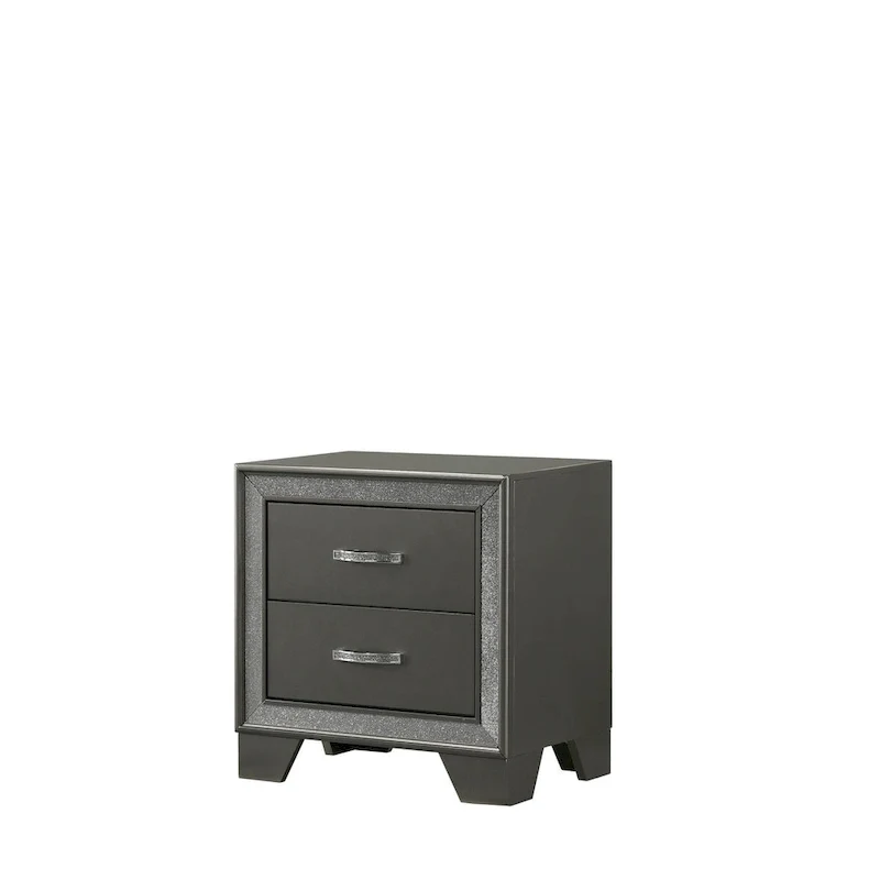 Hoyt Dark Gray Faux Leather Upholstered Tufted King Panel Bed