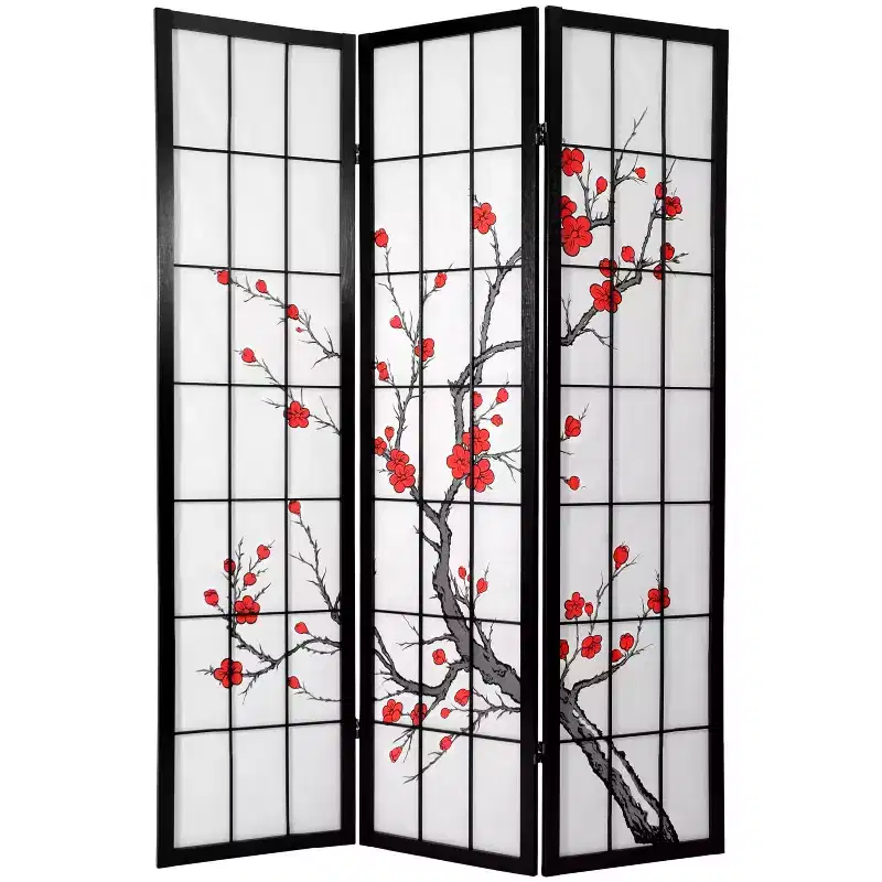 Oriental Furniture 6' Tall Blossom Shoji Screen