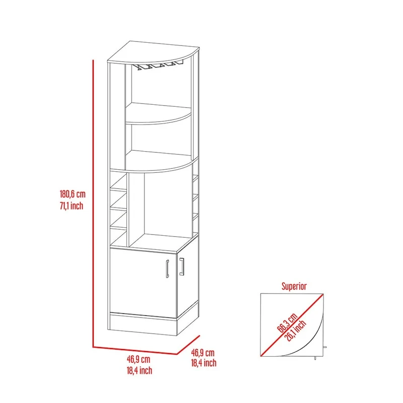 Bar Cabinet for Kitchen, Dining Room, Living Room, Dark Walnut