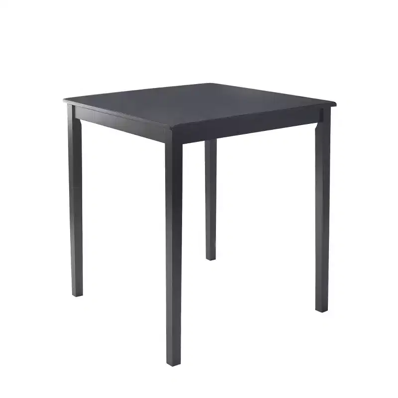 Buylateral 5pc Belfast Counter Height Square Dining Set with 4 Saddle Stools Black