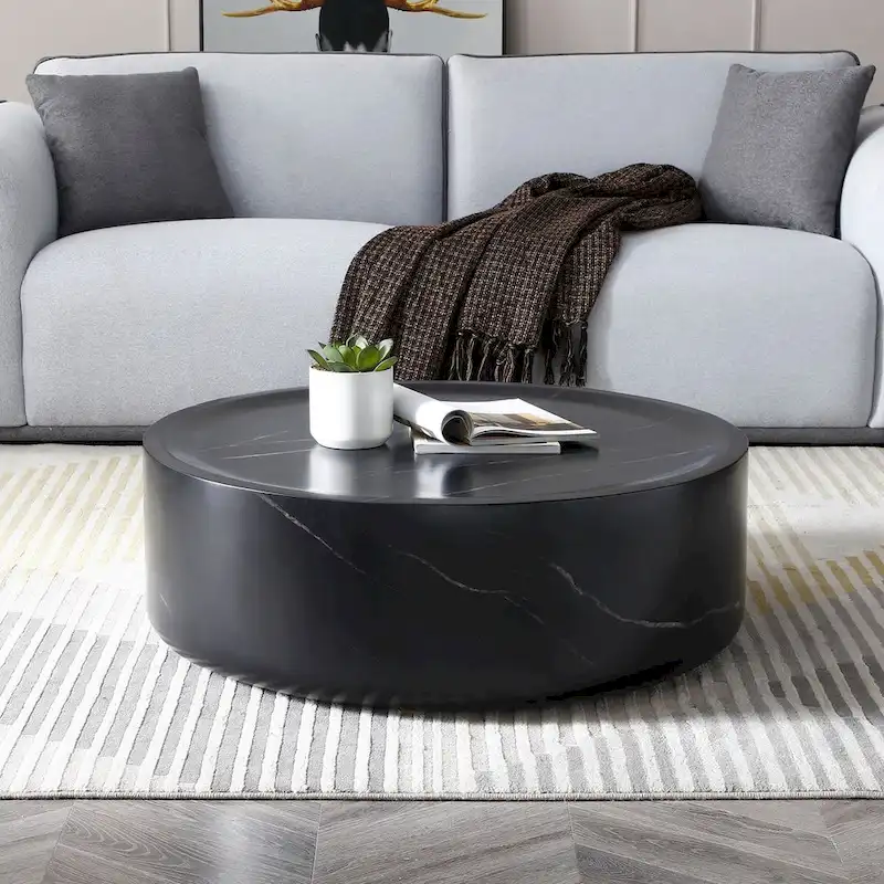 31.49 Round Faux MARS Pattern Coffee Tables No Need Assembly
