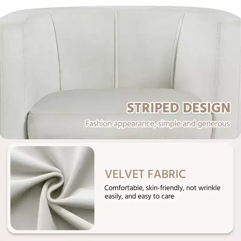 Yaheetech Upholstered Barrel Chair Accent Arm Chair