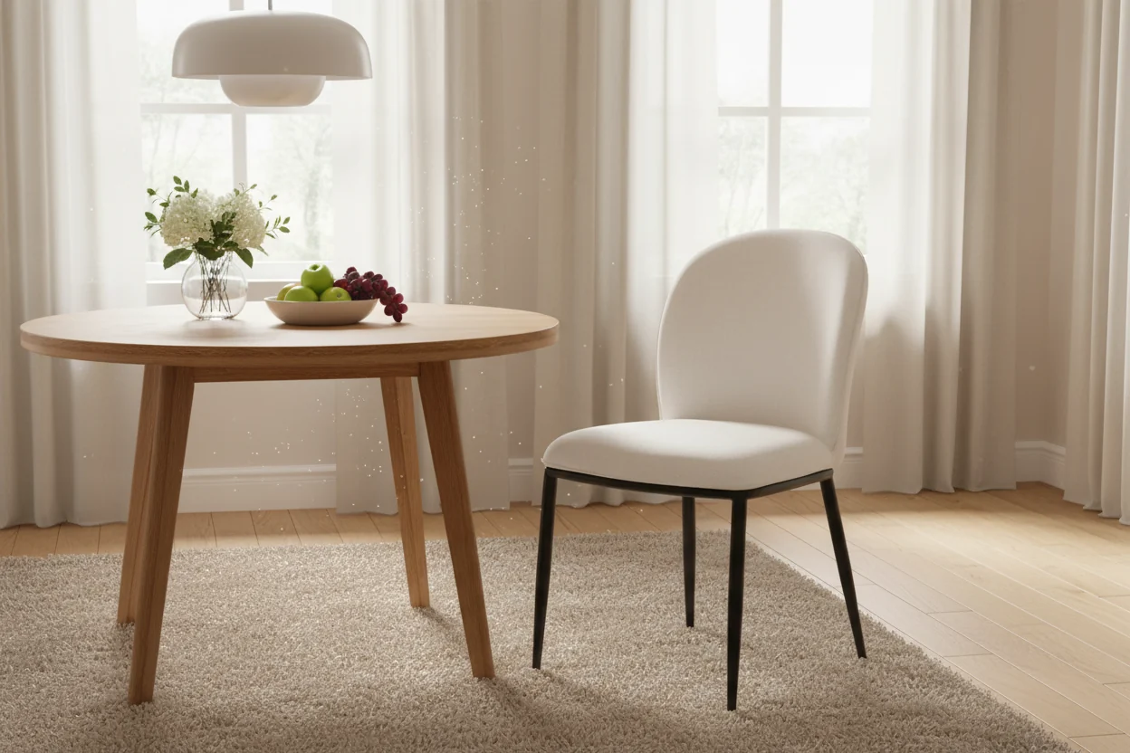 Dining Chair with Linen-Look Fabric