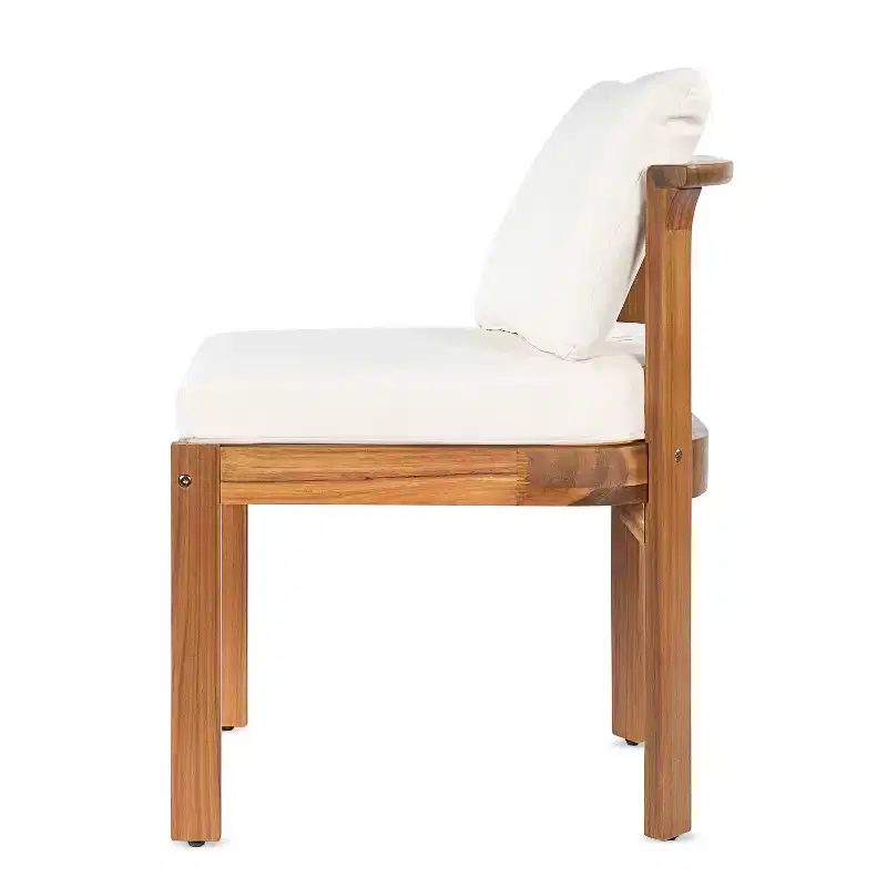Christopher Knight Home Grayson Patio Modern Acacia Wood Armless Dining Chairs with Cushions