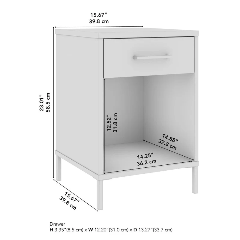 Bush Furniture Essence Living Room End Table with Drawer
