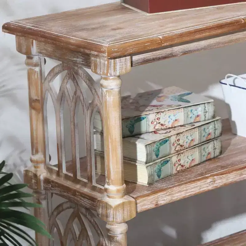 GDFStudio Arthur Gothic Rustic 3-Tier Console Table
