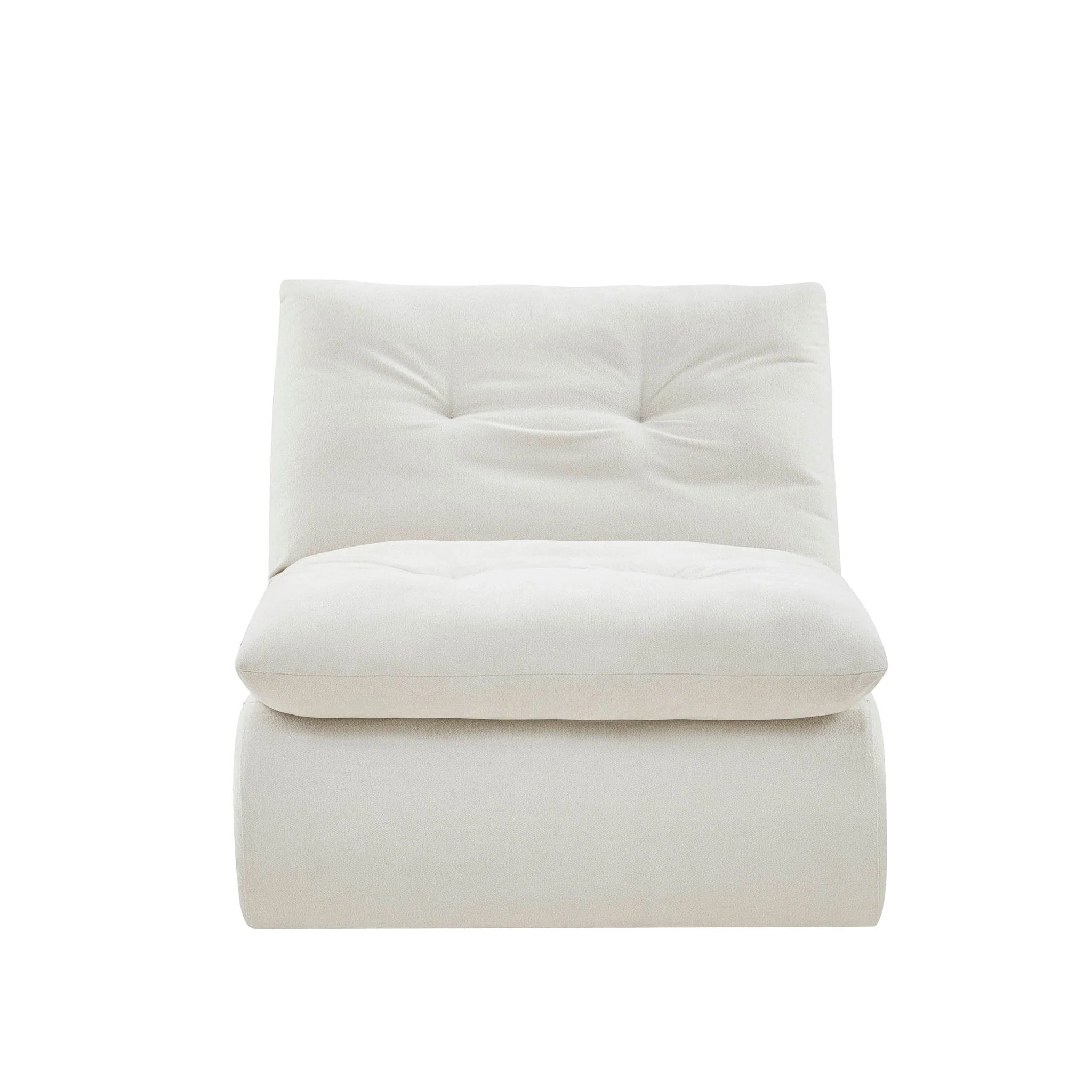 Cosy Ivory Chenille Accent Chair with Relaxed Slouched Design for Living Room
