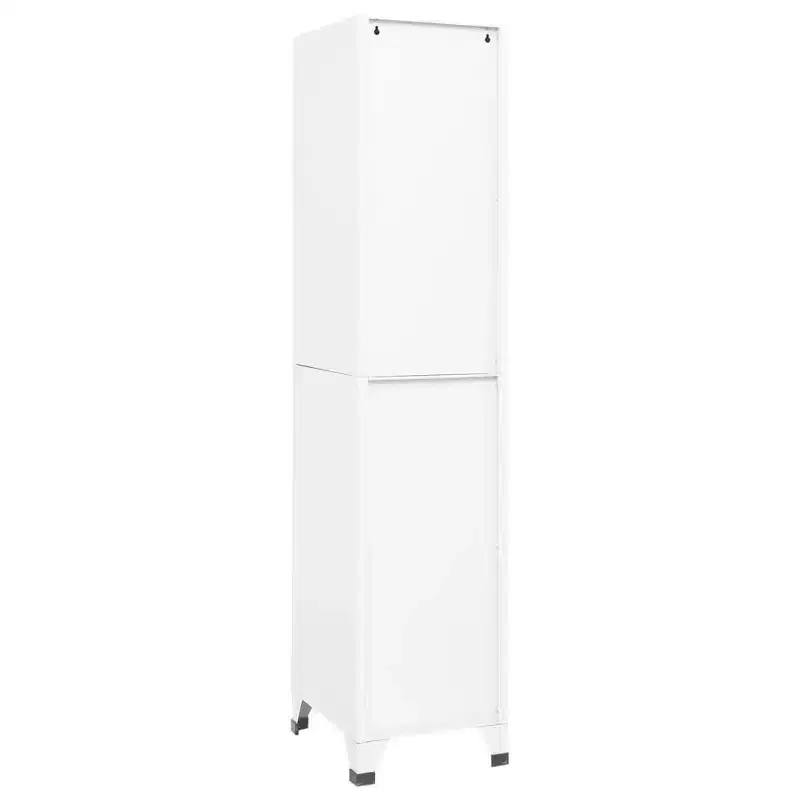 vidaXL Locker Cabinet White Steel Standard Locker Cabinet Rectangular