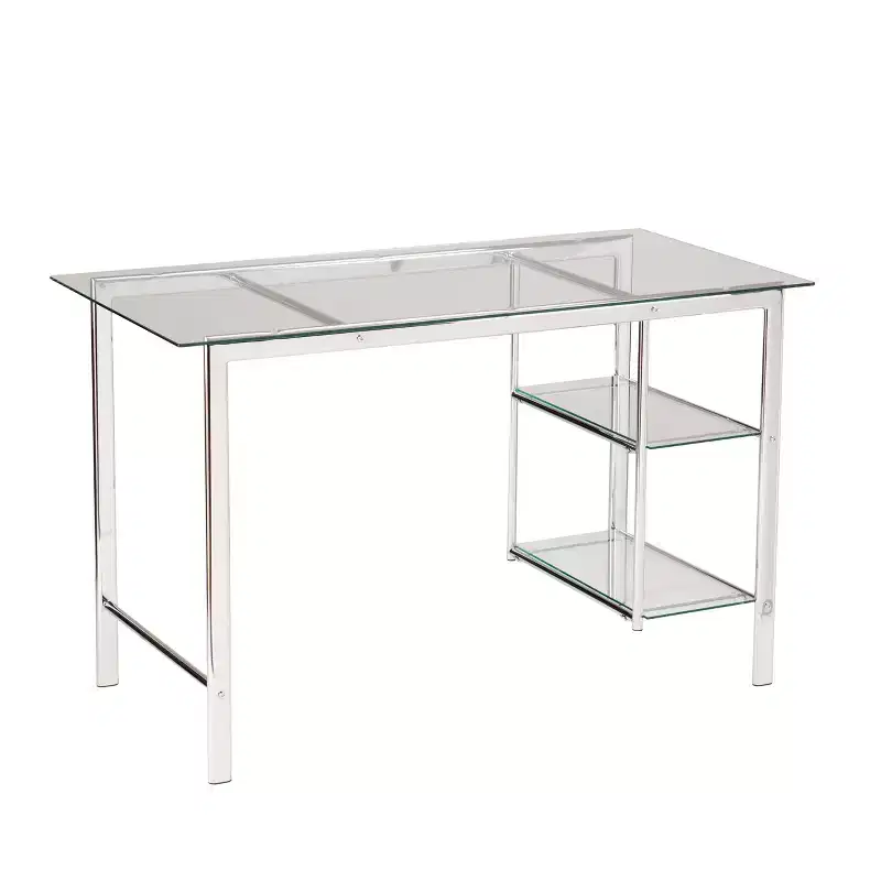 Oslo Chrome/Glass Desk - Charcoal - SEI