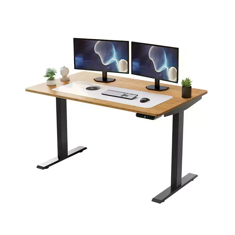 27 Electric Standing Desk with Adjustability Natural Bamboo