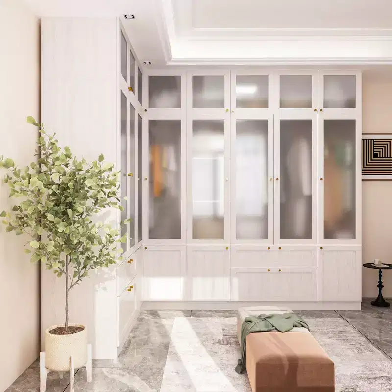 Famapy Modular Gray Combination Wardrobe: Customizable & Spacious Storage Solution