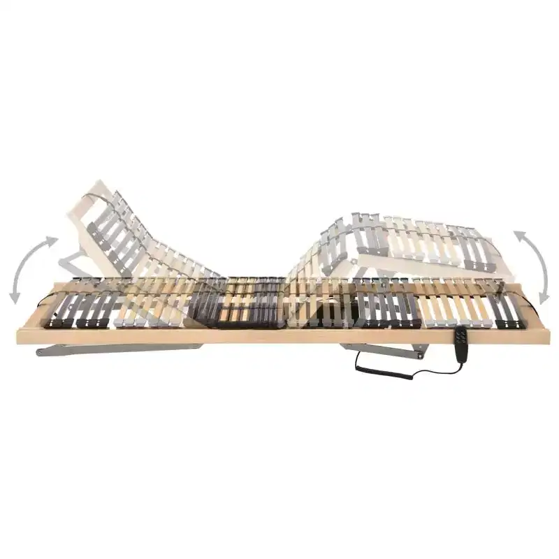 Adjustable Electric Slatted Bed Base, Beechwood Frame, Single Size, 35.4x78.7x3.9 in