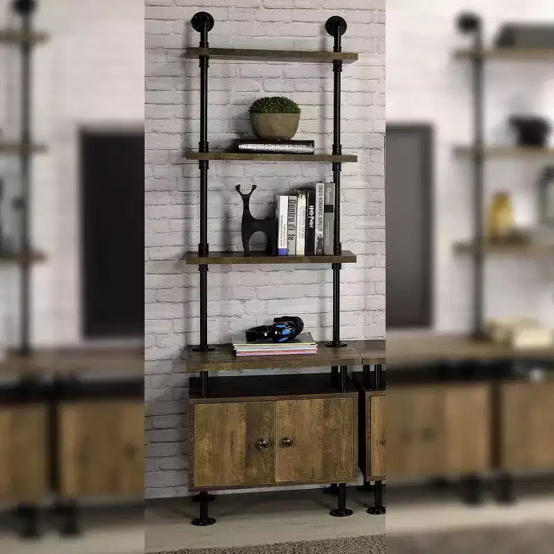 Acme Furniture Ensata II Nightstand Rustic Oak/Black Finish