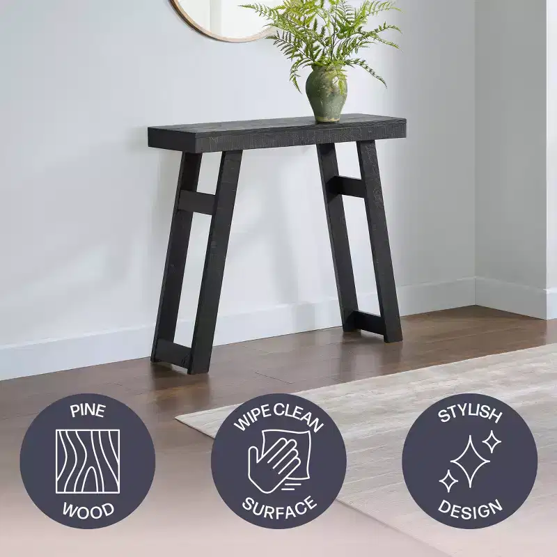 36-Inch Solid Wood Console Table for Entryway and Living Room