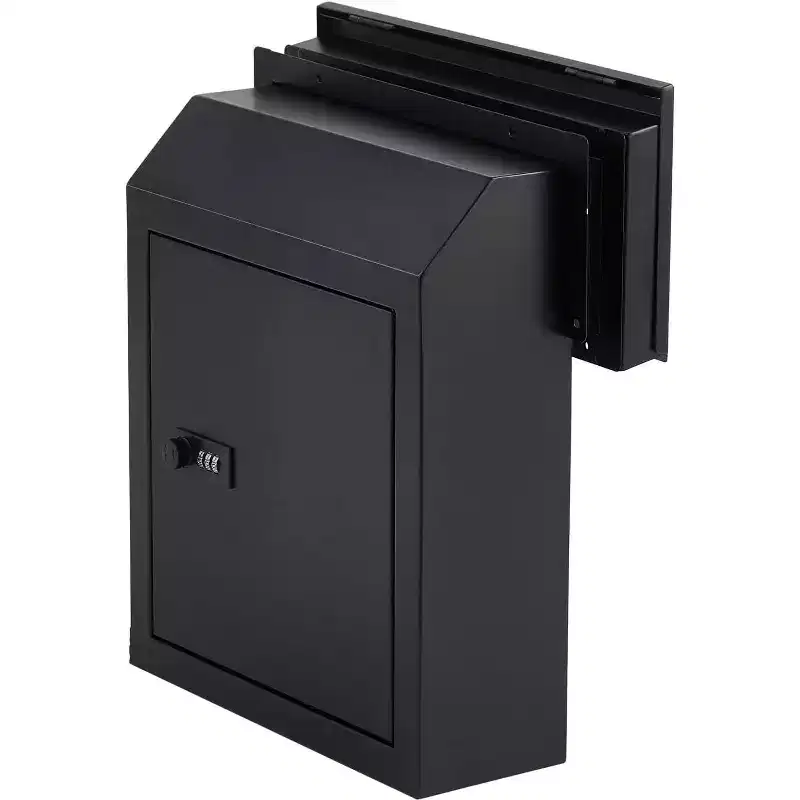 Steel Locking Wall Mount Mailbox, Security Key Drop Box for Outdoor, for Parcels & Letter Collection