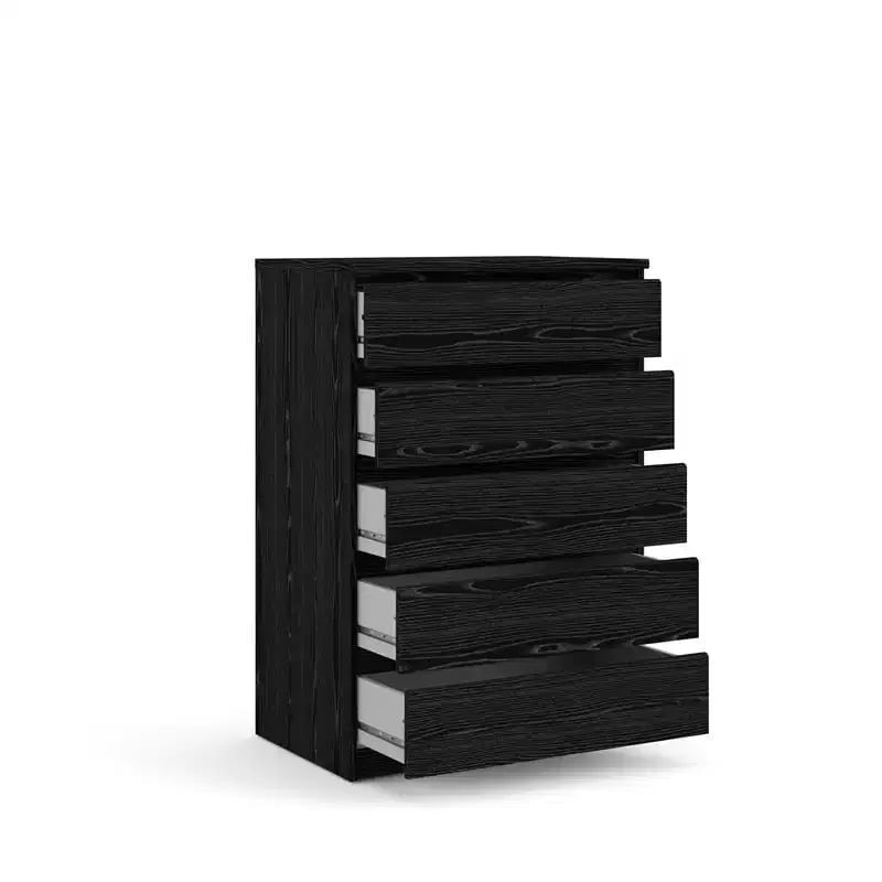 HomeStock 5.43 in.H Particle Board Vertical Dressers with 5 - Drawers in Black Finish